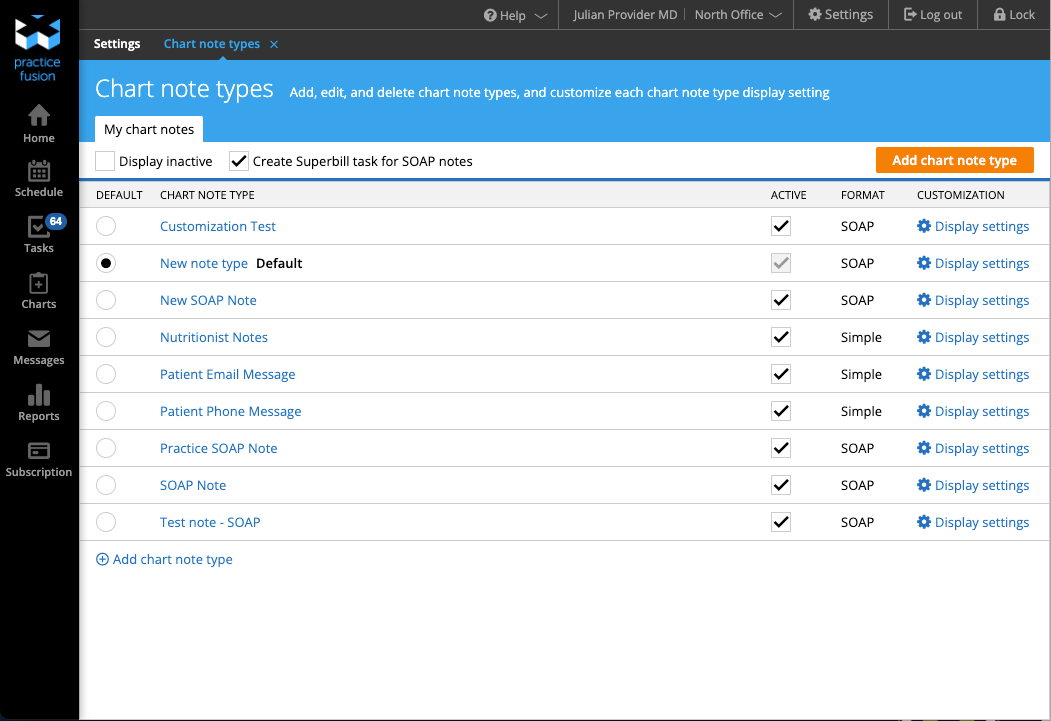 screenshot of Practice Fusion